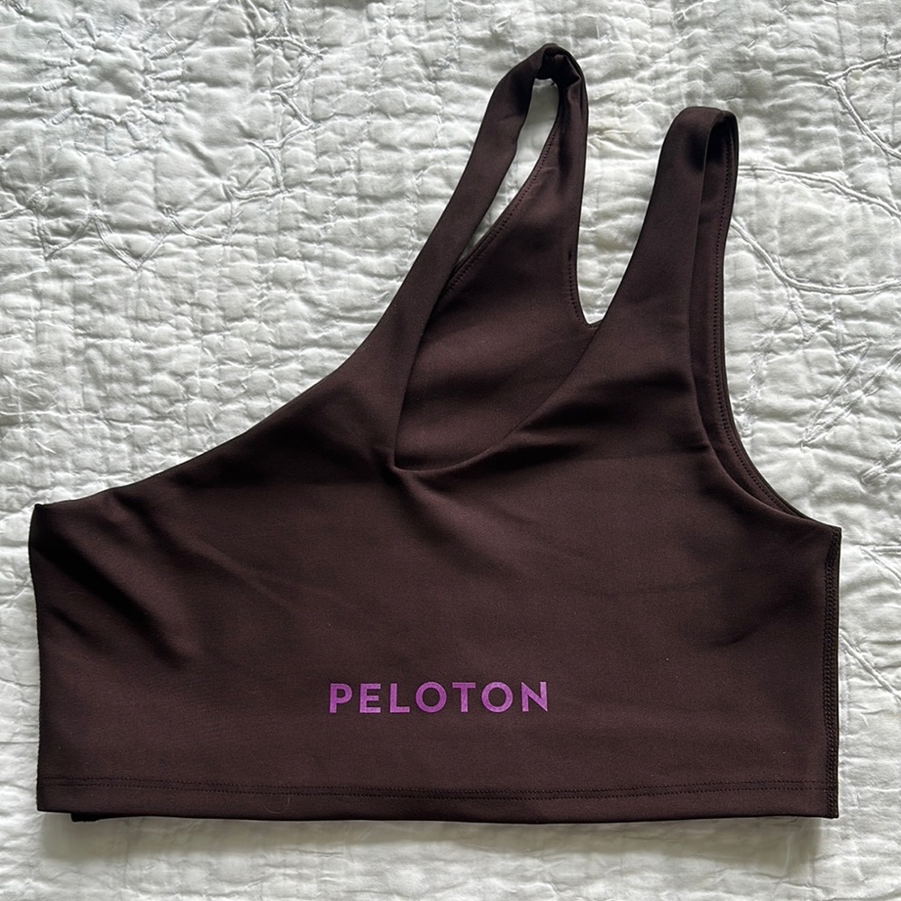 Peloton Dark Brown Asymmetrical Sports Bra